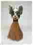 0000011 Talc Brush Barber Unmarked Vintage Rare French Bulldog Shaped Neck Dusting