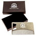 015568027949 Metal-comb Mr Rugged Compact Stainless Steel Beard Sized Comb Fits In Wallet Bottle Opener