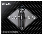 047400553330 Gillette Platinum Set Razor Cartridges Battery Shave Gel