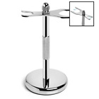 1 Deluxe Chrome Shaving Brush Razor Stand Holder Stainless 642896285552