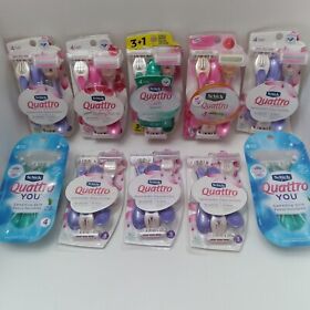 02209 10 Packs Of Schick Quattro For Women Variety 4 Blade Razors Multi 33 Total