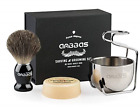 13300115 Anbbas Shaving Brush Set Best Badger Bristles Black 734009770304
