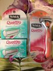 2-4pks 2 1 10 Papaya Sensisitive Schick Razor Quattro Women Cartridges