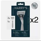 9050015601 2 Pack Harrys Mens Razor Chrome Edition 2ct Blade Cartridges Lot Of New