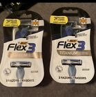 484130147 2 Packs Of Bic Flex 3 Titanium Mens 3-blade Razors Razor Free Shipping