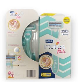 2 Pk Schick Intuition F.a.b. Aqua Pearl Razor 1handle And 3 Cartridges Each
