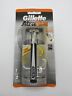 10004666 2000 Nos Vintage Gillette Atra Plus Metal Razor Rubber Grip Shaver Twin Blade