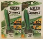 2021 Schick 2 Xtreme 3 Disposable Razors Sensitive Skin 8 Count Each