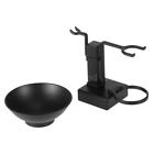 281995410130 Universal Black Alloy Shaving Brush Razor Stand Holder