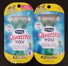 4105802252 Schick New Quattro You Aloe Sensitive Skin Razors Per Pack
