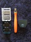 51150636 Harrys Mens Orange Razor Used With New Blades And Travel