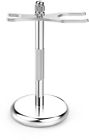 736313007534 Luxspire Chrome Razor And Brush Stand Classic Shaving
