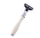 799456559377 Boss Razors Mach White Metal Shaving Handle No