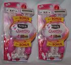 841058022015 Schick Quattro Women Blades Scented Handles 2 For 4 Ct Disposable Razors