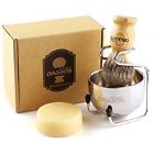 85071 Shaving Brush Set Pure Badger Hair Solid Wood 734009769742
