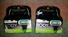 96194848 Gillette Body 2 Sealed Boxes Of Razor Blade Refills 8 Cartridges Total