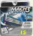 96528516 Gillette Mach 3 Turbo 15 Cartridges New Authentic
