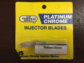 Aarp Pharmacy 353917001654 Vintage Platinum Chrome Injector Blades 15 Count Made In Usa