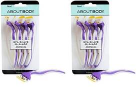 65010 About Face Body Spa Shave 4-blade Disposable Razors Premium 4 Count Pack Of 2