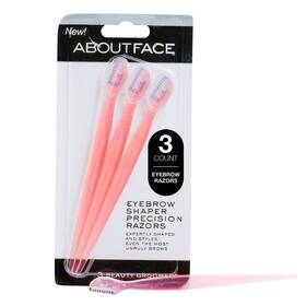 About Face 675690650035 Facial Razor And Eyebrow Shaper 3 Ct - Removes Peach Fuzz On Cheeks