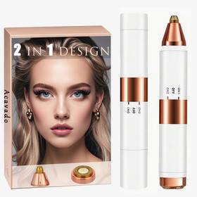 Acavado 740145675991 2in1 Dual Head Eyebrow Trimmer And Flawless Facial Hair Removal For Women Pa Inch