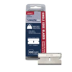 Apbl-7055-000 Accutec Pro Heavy Duty Steel Backed Single Edge Razor Utility Blades - 100-pack .012 Inch