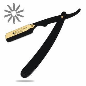 Adz Star 726084198173 Professional Black Razor With Gold Lock 1 Count