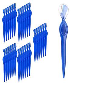 Az-browtrim1 Alazco 30 Pc Eyebrow Razor Precision Shaver Facial Exfoliating Dermaplaning Tool Peach