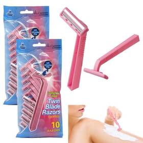 740108-2pc Alltopbargains 20pcs Womens Disposable Razors Twin Blade Hair Removal Shaver Pink New