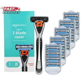 Amazon Basics 726084174924 3-blade Motion Sphere Razor For Men With Dual Lubrication Pivotin