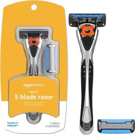 Amazon Basics 842379154638 5-blade Motionsphere Razor For Men With Dual Lubrication And