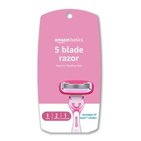 Amazon Basics 842379199226 Womens 5 Blade Fits Razor For Women 2 Count Pack Of 1 Pink