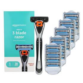 Amazon.com Services Llc 842379161261 Basics 3-blade Motion Sphere Razor For Men With Dual Lubrication Pivoting Head