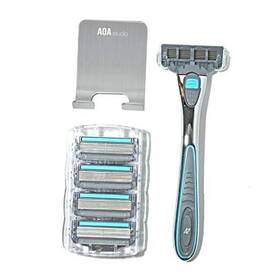 Aoa-0448 Aoa Inc Mens 6 Blade Razor Kit 7pcs In Including 1pc Handle 5pcs Swedish Six
