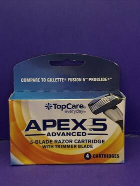 Apex 5 036800436947 Topcare Advance 5-blade Razor Cartridge With Trimmer Blade 4 Cartridges