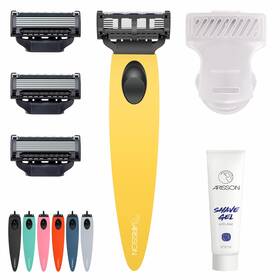 Arisson 860003748015 Mens Razors Set Includes 1 Ergonomic Design Razor Handle 4 Blade