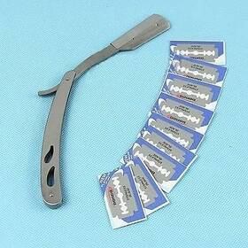 As Shown 802536235907 Straight Barber Edge Steel Razors Folding Shaving Knife
