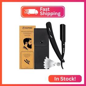 Asipro As-raz-blk-01 Straight Razors For Men 100 Edge Razor Blades And Case Gifts