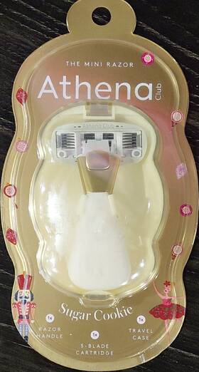 0325197 Athena Club The Mini Razor Sugar Cookie 5-blade Ergonomic Handle Travel Case