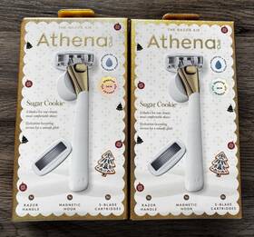 Athena Club 810077123928 Women S Razor Kit Sugar Cookie Handle And Blades Lot Of 2