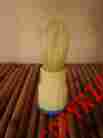 B-1052 Klenzo Vintage Blue Off White Bakelite Handle Shaving Brush