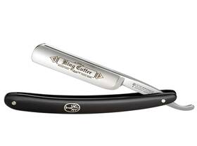 140524 B Ker Boker King Cutter Black Straight Razor 5/8 Carbon Steel Round Point