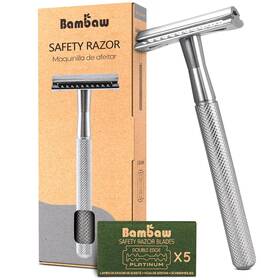 00059 Bambaw Double Edge Safety Razor With 5 Blades Women And Men S