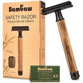 Bambaw 407007651269 Single Blade Razors For Men And Women Bamboo Razor With 5 Blades Doubl