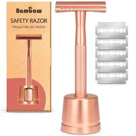 Bambaw 430000934992 Double Edge Safety Razor With Stand Women 5 Sa
