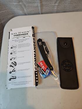 Barber Toolz Llc 856455008098 Black Widow Professional Straight Edge Razor 10 Super Platinum Blades Case New