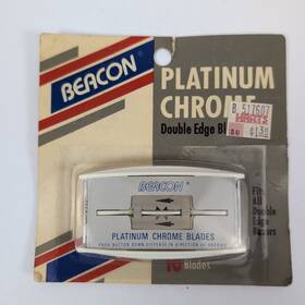 05907 Beacon New Vintage Platinum Chrome Double Edge Razor Blades 10