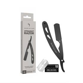 12345-a Beard Butler Ftthe 1 Count Pack Of Premium Black Straight Razor