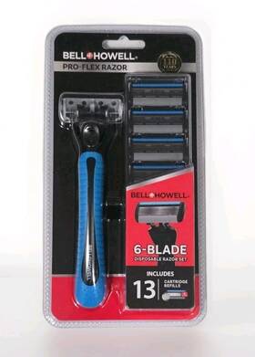 Bh1796 Bell And Howell Pro Flex Razors 6 Precision Blades With 13 Refill Cartridges - New