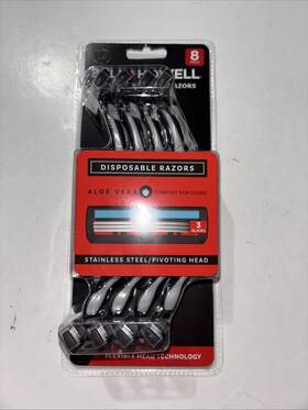 Bh1826 Bell And Howell New Disposable Razors 8 Pack 3 Blades Stainless Steel Pivot Head